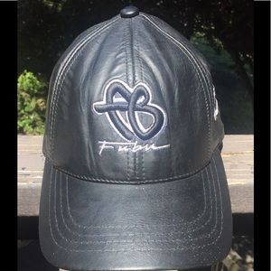 Vintage Black Leather FUBU Strapback!